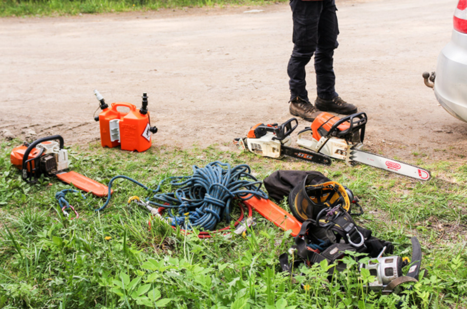 Equipment used for tree trimming and pruning services